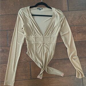 Fashion Nova mesh, corset style bodysuit.